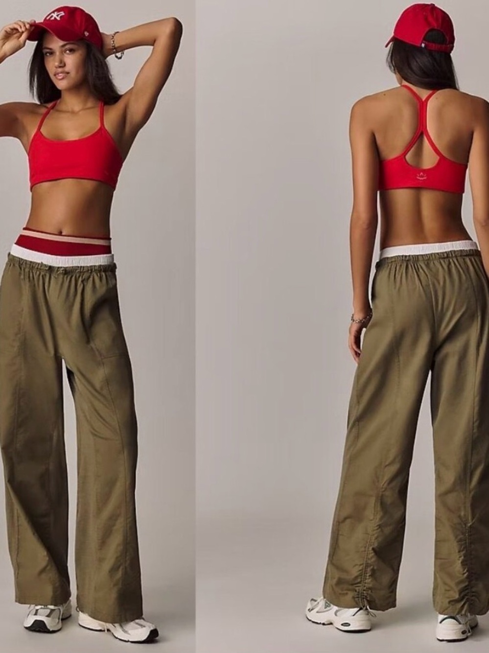 Daily Practice Khaki Green Wide Leg Pants - Size Large NWT